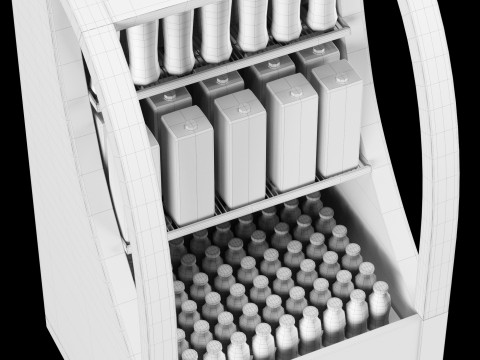 Fridge with drinks 3 3D Model