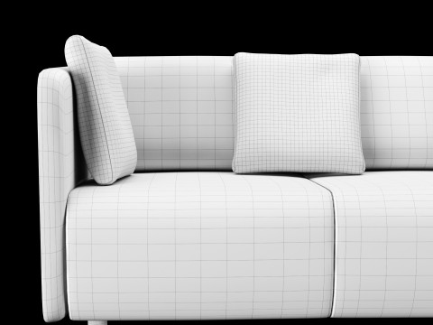 Modern leather sofa with velvet pillow 3Dモデル