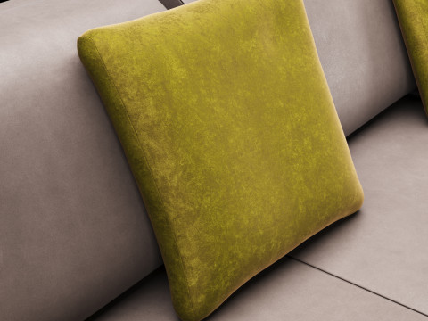 Modern leather sofa with velvet pillow 3Dモデル
