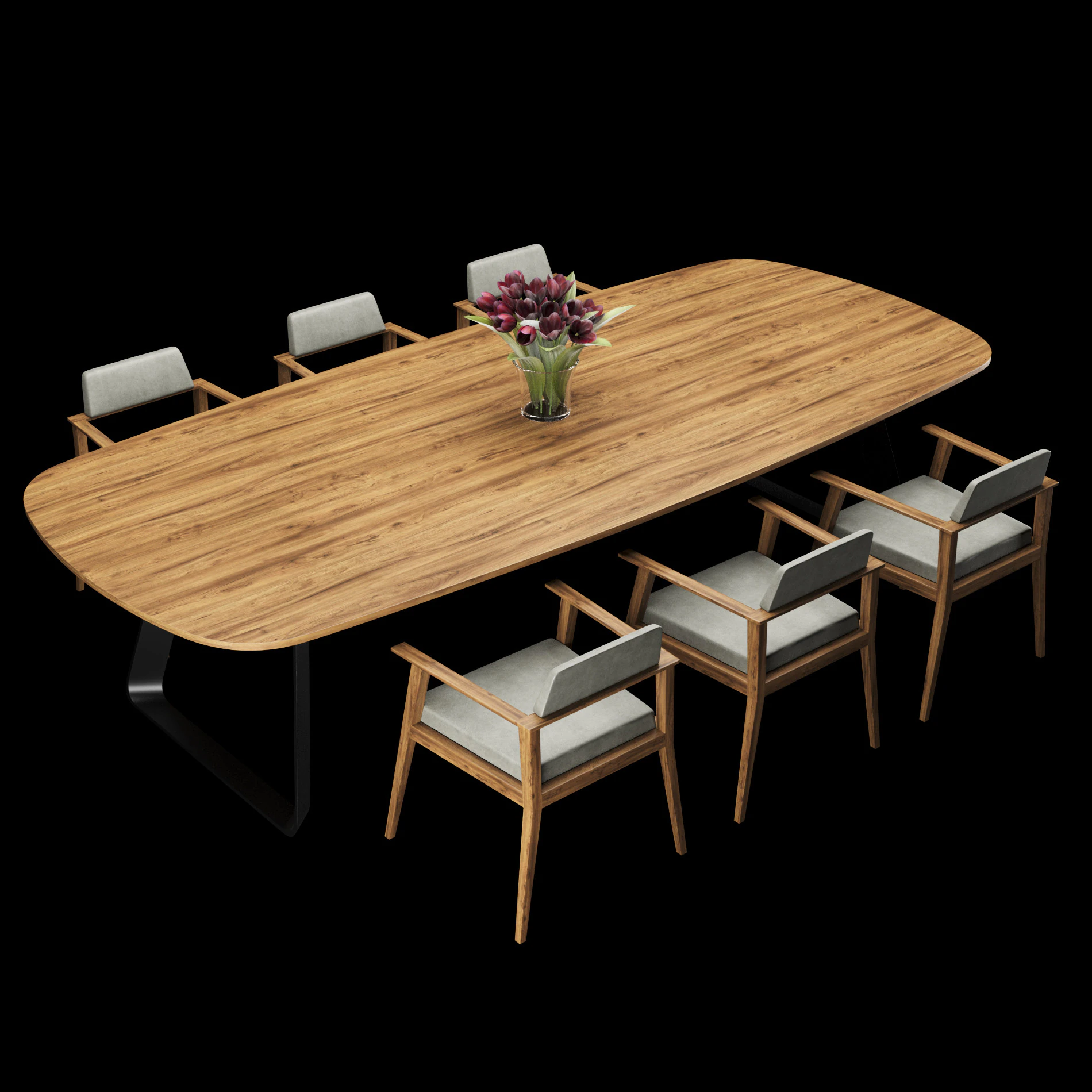 Dining table 3D Model .c4d .max .obj .3ds .fbx .stl .blend 