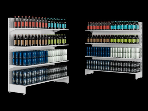 Scaffali con merci 01 Modello 3D