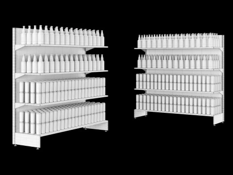 Shelves with goods 01 3D Model
