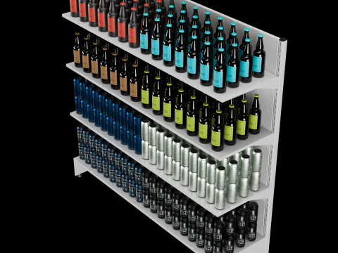Shelves with goods 01 3D Model