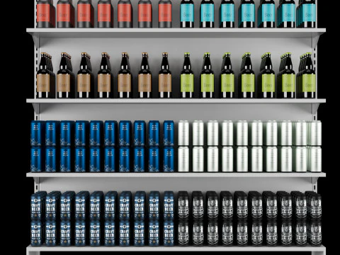 Shelves with goods 01 3D Model