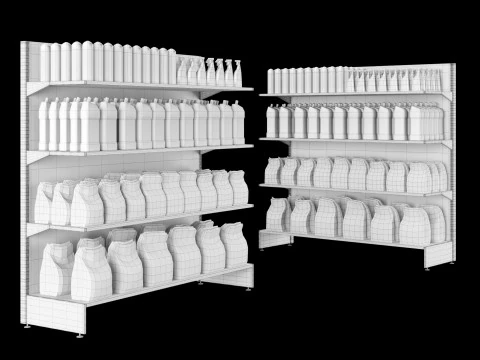 Shelves with goods 03 3D Model