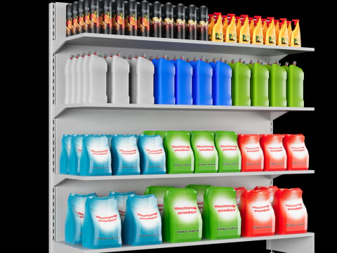 Shelves with goods 03 3D Model