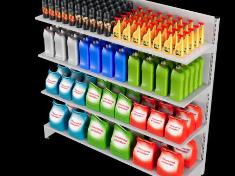 Shelves with goods 03 3D Model