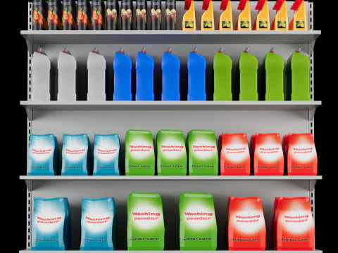 Shelves with goods 03 3D Model