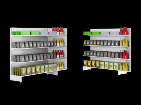 Shelves with goods 04 3D Model