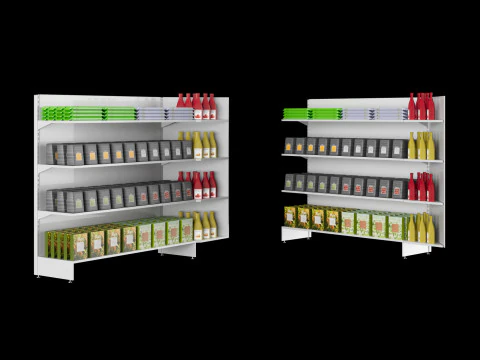 Rak dengan barang 04 Model 3D