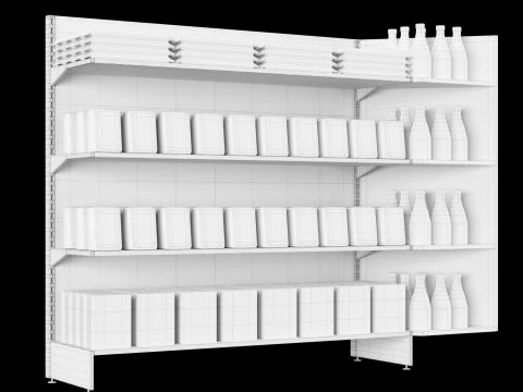 Shelves with goods 04 3D Model