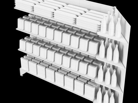 Shelves with goods 04 3D Model