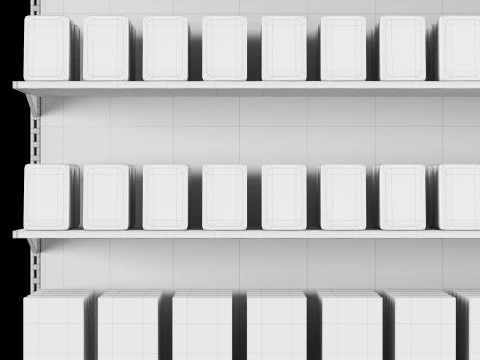 Shelves with goods 04 3D Model