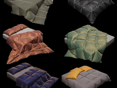 Bed Sheets Pack 02 3D Model