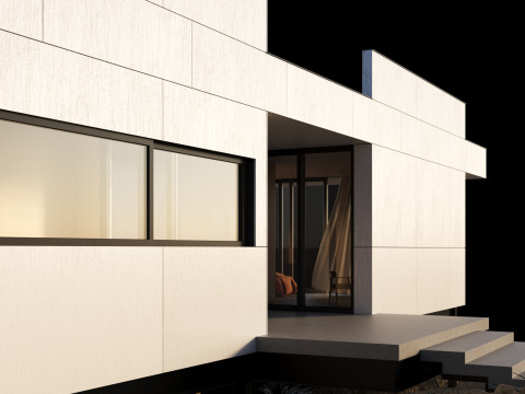 Modern house in desert Modello 3D