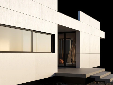 Modern house in desert 3D Model