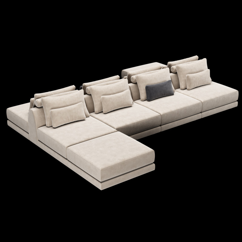 Frigerio sofa 001 3D 模型 .c4d .max .obj .3ds .fbx .stl .blend
