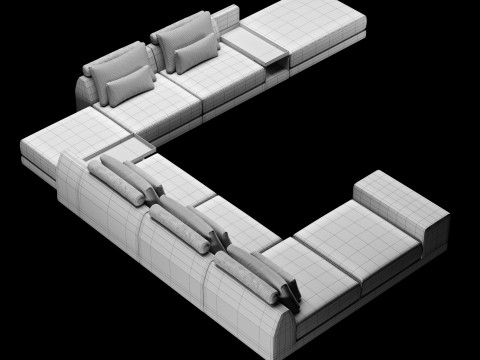 Frigerio sofa 004 3D Model