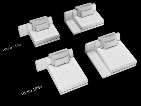 Frigerio sofa full set elements 3D Model