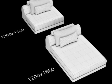Frigerio sofa full set elements 3D Model
