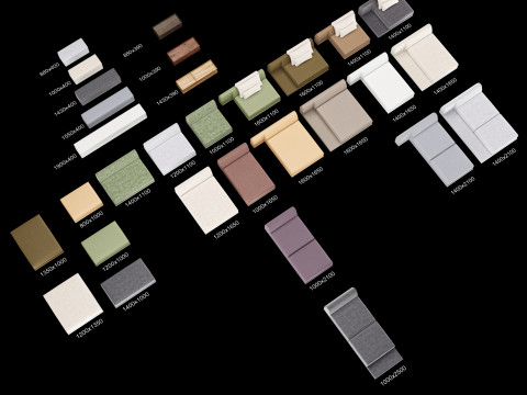 Frigerio sofa full set elements 3D Модель