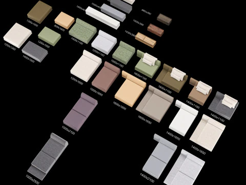 Frigerio sofa full set elements 3D Model