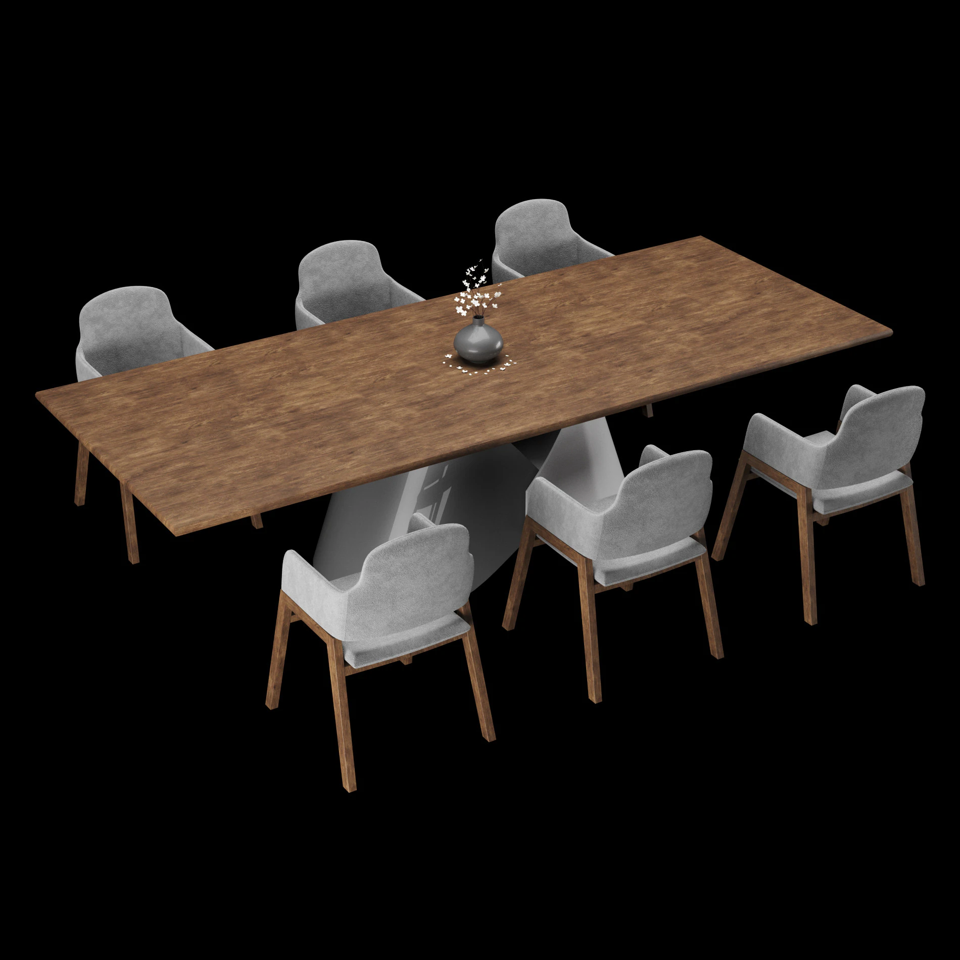 Modern dining table 3D Model .c4d .max .obj .3ds .fbx .stl .blend 