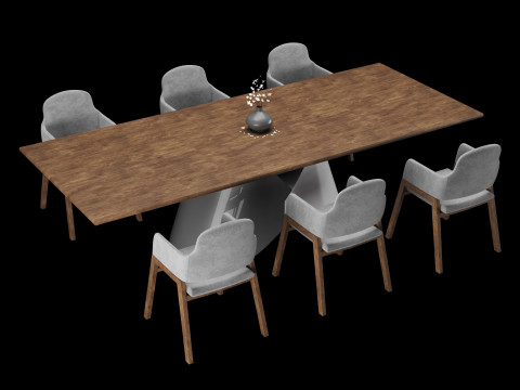 Modern dining table 3D Model