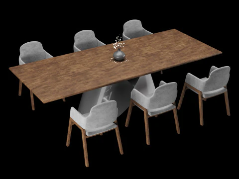 Meja makan masa kini Model 3D