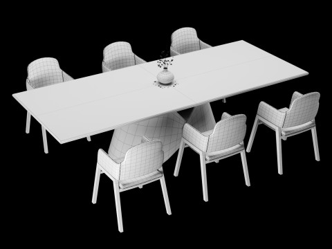 Modern dining table 3D मॉडल