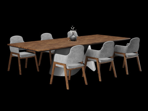 Modern dining table 3D मॉडल