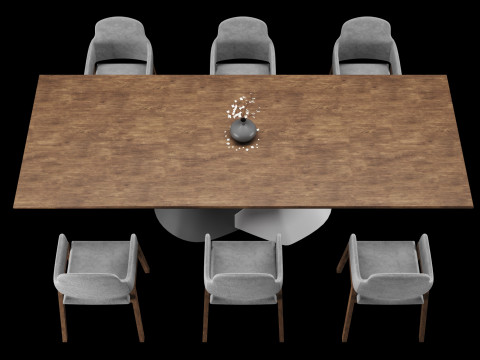 Modern dining table 3D मॉडल