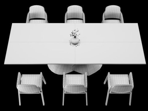 Modern dining table 3D मॉडल