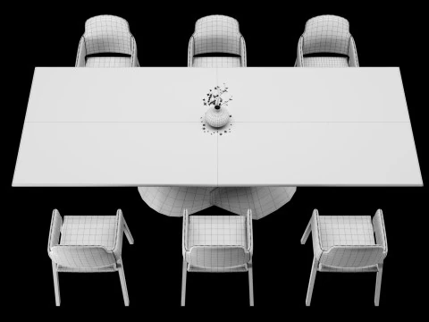Modern dining table 3D Model