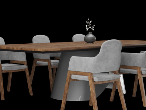Modern dining table 3D Model
