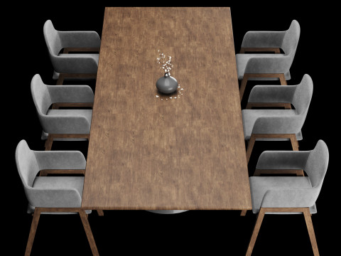 Modern dining table 3D मॉडल