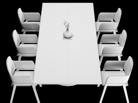 Modern dining table 3D मॉडल