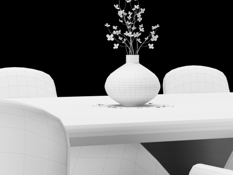 Modern dining table 3D मॉडल