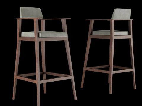 Bar and standart chair 2 3D Model