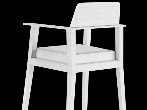 Bar and standart chair 2 3D Model