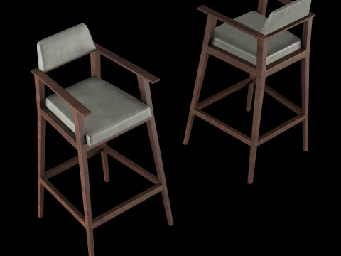 Bar and standart chair 2 3D Model