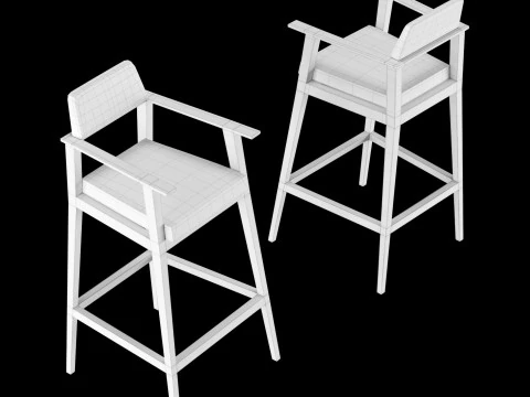Bar and standart chair 2 3D Model