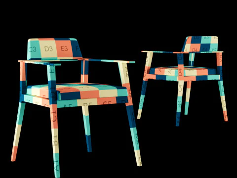 Bar and standart chair 2 3D Model