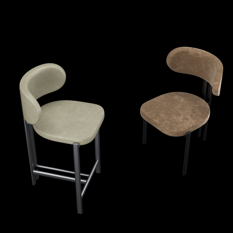 Bar and standart chair 3 3D Model .c4d .max .obj .3ds .fbx .stl .blend 