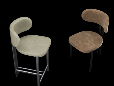 Bar and standart chair 3 Model 3D