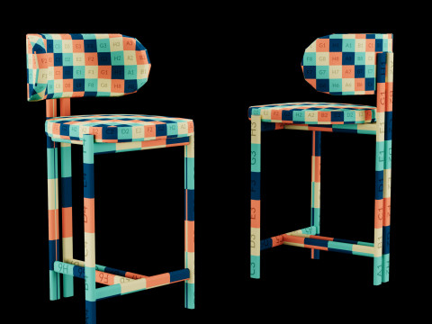 Bar and standart chair 3 3D Model
