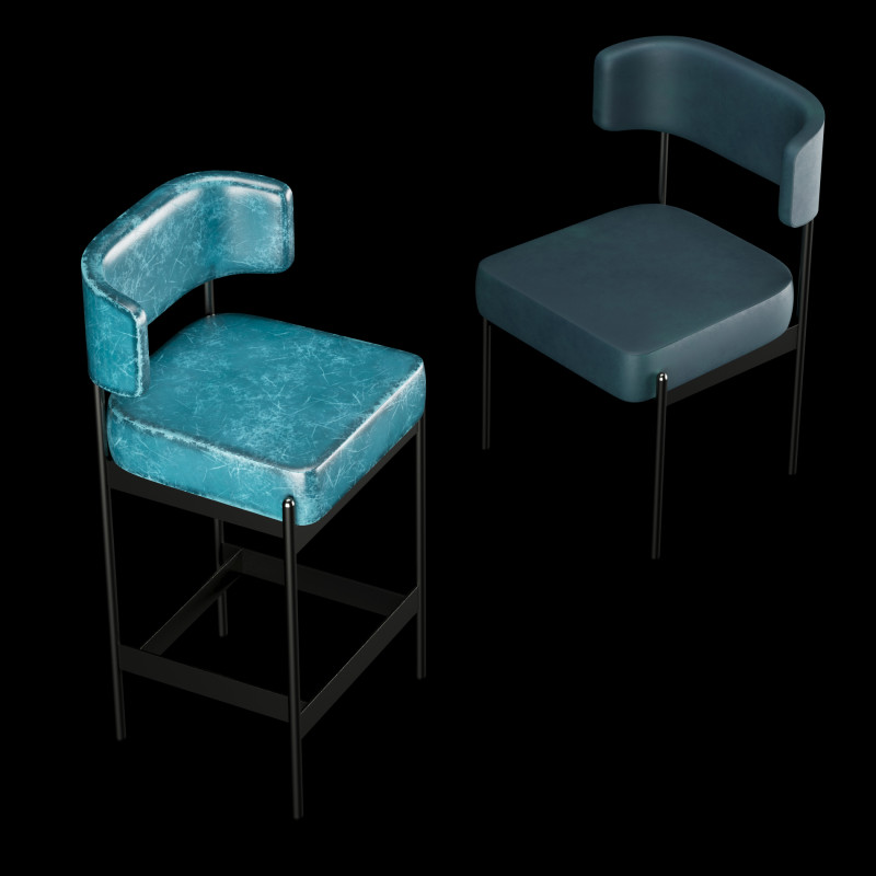 Bar and standart chair 4 Model 3D .c4d .max .obj .3ds .fbx .stl .blend
