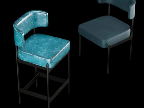 Bar dan kursi standar 4 Model 3D