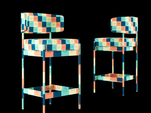 Bar and standart chair 4 Model 3D