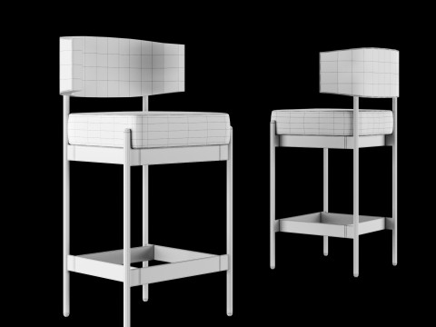Bar and standart chair 4 Model 3D